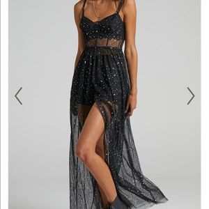 SHOWPO STUNNING VIEW BODICE MAXI DRESS IN BLACK MESH - Perfect for the Eras Tour